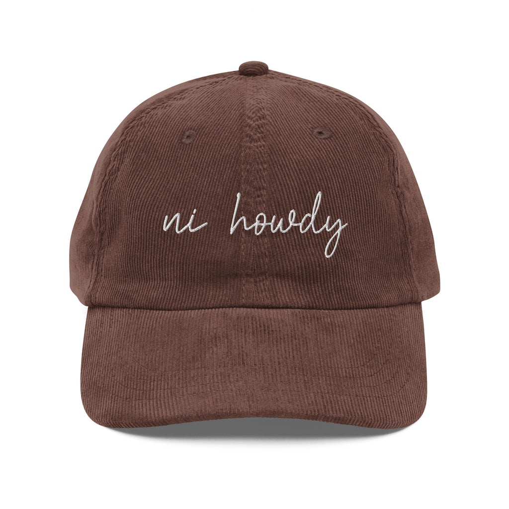 "Ni Howdy" Vintage Corduroy Cap
